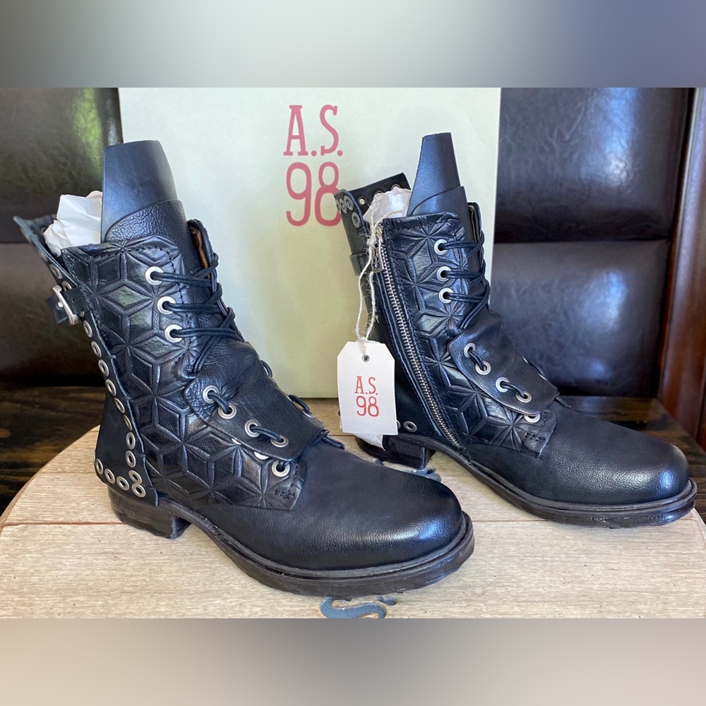 A.S.98 Sherman Combat Boots in Nero - Size 39 (8.5 - 9) Worn 1x